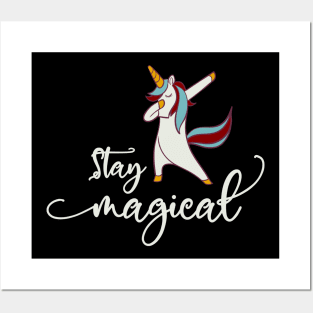 Dabbing Unicorn Christmas Unicorn: Stay Magical Posters and Art